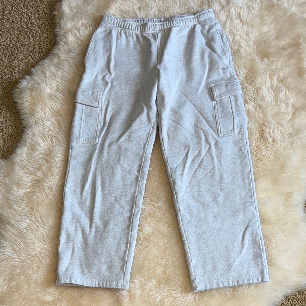 Aritzia TNA Light Gray Cargo Sweat Pants